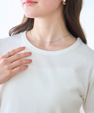 WEGO 【洗える/SML】コンパクトリブT ホワイト