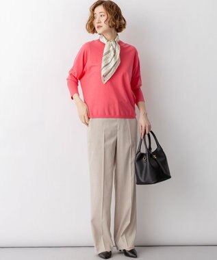 23区 L 【先行予約】ネオコンフォートストレッチ ドルマン ニット コーラル系