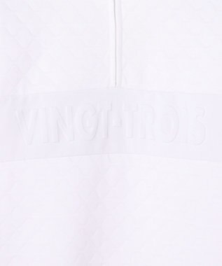 23区GOLF 【MEN】ウェーブキルトジャガードプルオーバー ホワイト系