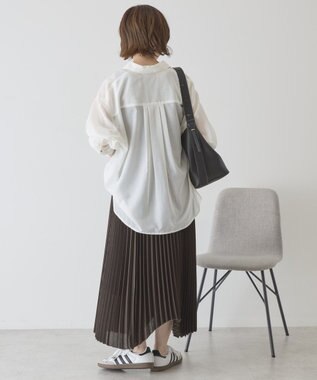 AMERICAN HOLIC 【イージーケア】シアーラウンドシャツ Off White