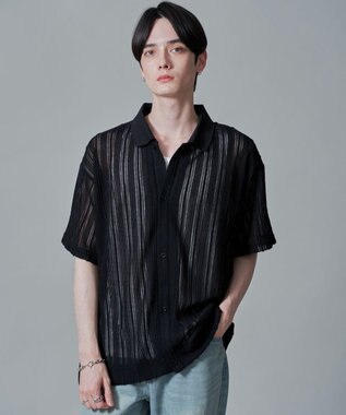 WEGO 【２点SET】アンサンブルシアーシャツ（SS） ブラック