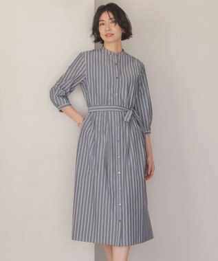 J.PRESS LADIES TC ハイカウントストライプ シャツ ワンピース