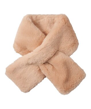 MOONBAT estaa【洗える】ポメラニアンみたいなふわふわフェイクファーマフラー ベージュ