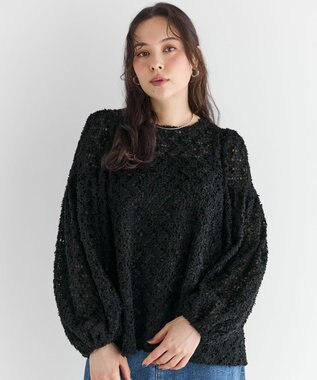 #Newans 【洗える】フィラッフィギャザースリーブブラウス ブラック