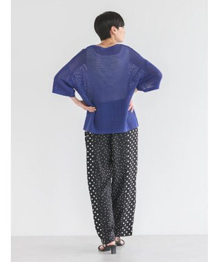 AMERICAN HOLIC 透かし編み半袖ニットプルオーバー Blue