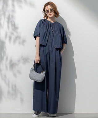 23区 【撥水性/接触冷感/洗える】ストレッチタイプライター オールインワン ダークグリーン系