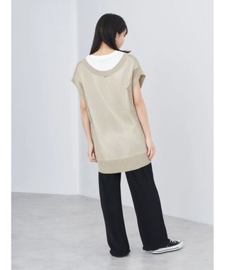 earth music&ecology Ｖネックメッシュベスト Beige