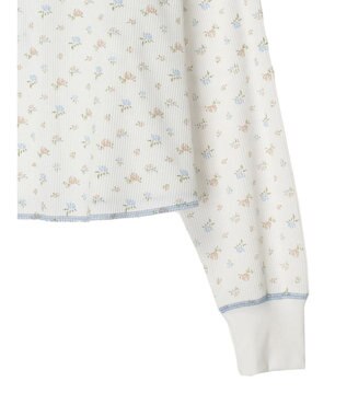 Green Parks ・Ｄｏｕｂｌｅ　Ｆｌａｇｓ　フラワーｐｔワッフルロンＴＥＥ Off White