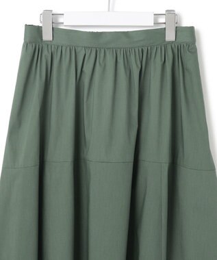 23区 【接触冷感/撥水加工】ストレッチブロード ギャザースカート セージグリーン系