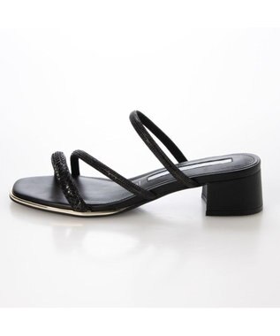 MODE ET JACOMO <MODE ET JACOMO>ラインストーンストラップミュールサンダル ブラック