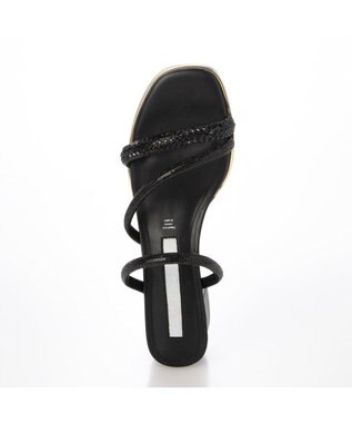 MODE ET JACOMO <MODE ET JACOMO>ラインストーンストラップミュールサンダル ブラック