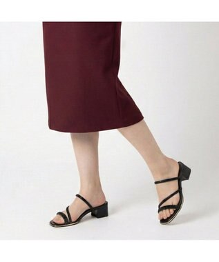 MODE ET JACOMO <MODE ET JACOMO>ラインストーンストラップミュールサンダル ブラック