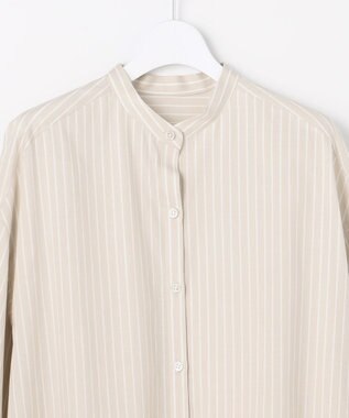 自由区 L エンブロイダリーブロードバンドカラー ブラウス フラックス×オフ