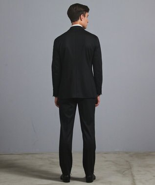 GOTAIRIKU 新柄/セットアップ対応【洗える/ストレッチ/シワになりにくい】ウォッシャブルジャージー セットアップジャケット_柄（25年モデル） ブラック×無地柄