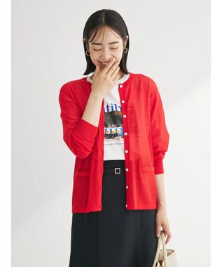 Green Parks 推しニット　クルーネックカーディガン Red