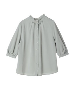 earth music&ecology ２ｗａｙフリル７分袖ブラウス Mint