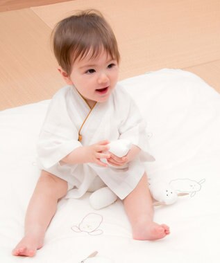 京和晒綿紗 【BABY】ベビーガーゼローブ　3重合わせ マスタードバイアス