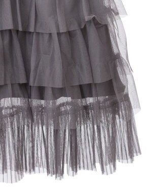 Green Parks ２ｗａｙチュールティアードフリルスカート（ペチ付き） Gray