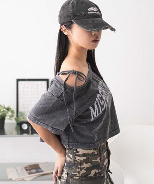 WEGO 2WAYオフショルショートT 柄3