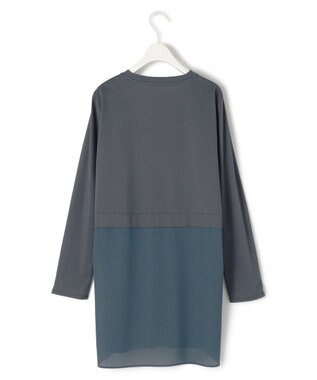 ICB L 【洗える】 シアージャージーコンビ カットソー スレートブルー系