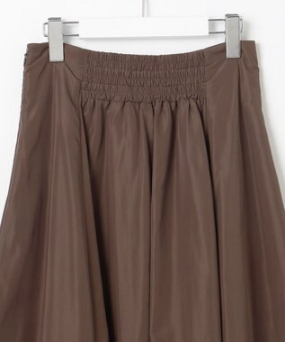 Feroux 【洗える】タフタフレア スカート ダークブラウン系