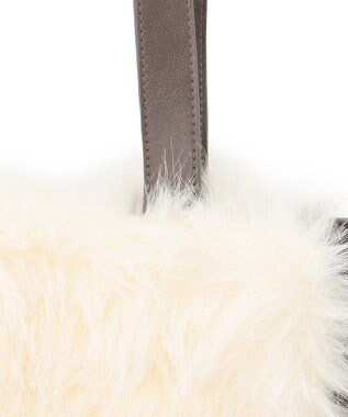 23区 ファーコンビ トートバッグ アイボリー系