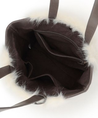 23区 ファーコンビ トートバッグ アイボリー系