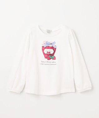 ANY KIDS 【チェリーベリーシリーズ】フルーツジャム 長袖 Tシャツ オフホワイト×イチゴジャム