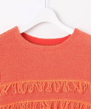 自由区 【カトリエムブーケ】Paillette フリンジプルオーバー オレンジ