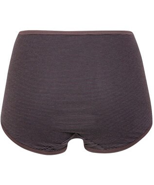 Wing ショーツ 綿混(身生地部) ここちよいフィット感 ムレにくい(身生地部) 【デイリーフィット 綿混ボーダー】 はきこみ丈ふかめ EC3650 ウイング／ワコール ブラウン