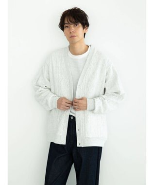 CRAFT STANDARD BOUTIQUE ケーブル柄カットカーディガン2 Oatmeal