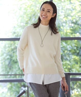 J.PRESS LADIES 【洗える】CASHBIT NEO ハイネック ニット アイボリー系