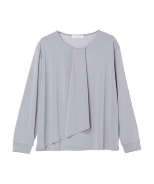 Green Parks ＢＰ　襟タック長袖ブラウソー Sax