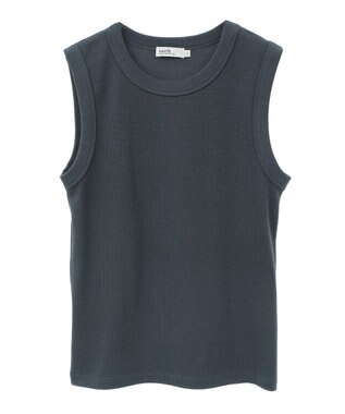 earth music&ecology リブタンクトップ Charcoal Gray