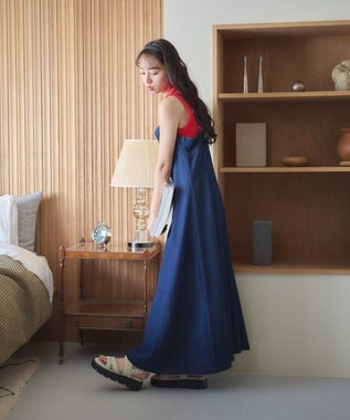 earth music&ecology リブタンクトップ Red