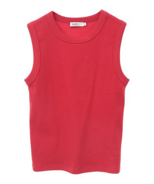 earth music&ecology リブタンクトップ Red