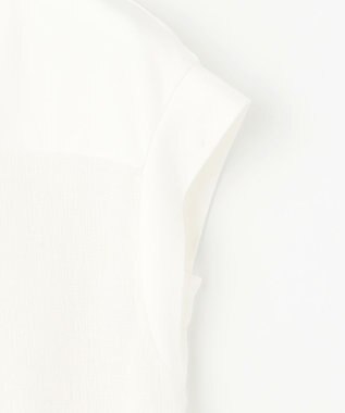 自由区 L 【カタログ掲載・洗える】リネンサッカーコンビブロッキング カットソー オフホワイト