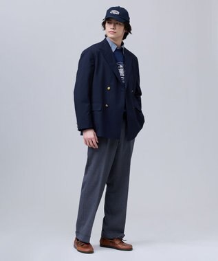 J.PRESS MEN 【J.PRESS ORIGINALS】【UNISEX】Wool Polyester Stretch Toropical 4B Blazer / Baggy-Fit ネイビー系
