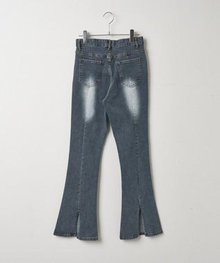 WEGO ストレッチフレアデニムパンツ デニム中濃色