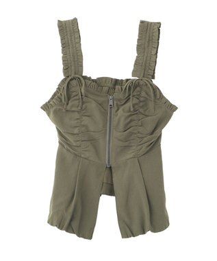 earth music&ecology ペプラムビスチェ Khaki