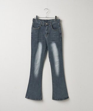 WEGO ストレッチフレアデニムパンツ デニム中濃色