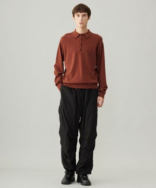 UNFILO MENS ライトウォーム ニットポロ ブラウン