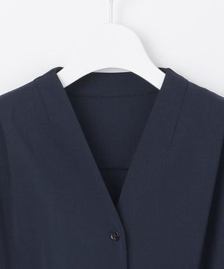 自由区 L 【接触冷感・UVカット・吸水速乾・洗える】ドライタッチファンクショナル ワンピース ネイビー