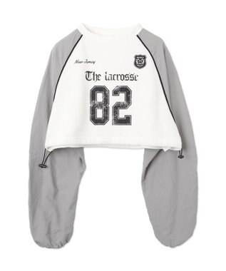 WEGO ナイロンスリーブナンバリングスウェット ホワイト