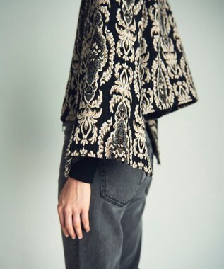 GRACE CONTINENTAL オーナメントジャガードジャケット ブラック