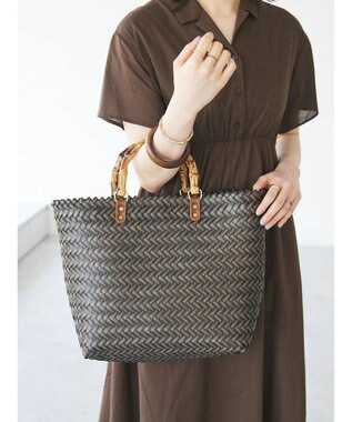 CRAFT STANDARD BOUTIQUE バンブー風ハンドルメルカドトートバッグ Brown