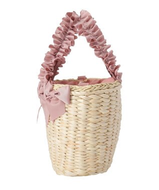 Maison de FLEUR 【2Way】フリルハンドルメイズリボン2Wayカゴバッグ Pink