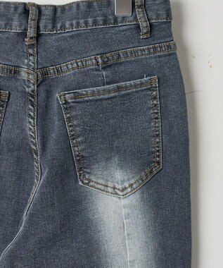 WEGO ストレッチフレアデニムパンツ デニム中濃色