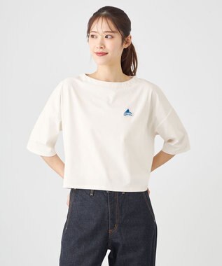 SHARE PARK LADIES 【UVカット・吸水速乾・ストレッチ・軽量 】エンブレムショートTシャツ（S・Mサイズ） ホワイト系