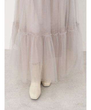 earth music&ecology マルチｗａｙチュールスカート Light Gray